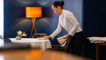 dressage d'une table, Restaurant gastronomique Ed.EM Puligny Montrachet